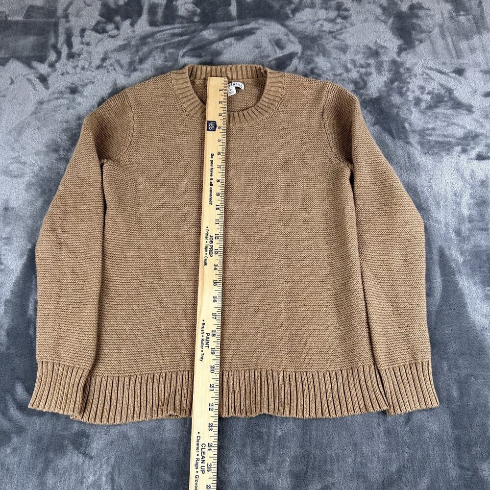 J Crew Cambridge Cable Knit Sweater Womens Size XS Caramel Taupe Wool Blend - Picture 2 of 7